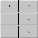 在 3 行中显示 6 个按钮。第 1 行显示按钮 1 然后是按钮 2。
第 2 行显示按钮 3 然后是按钮 4。第 3 行显示按钮 5 然后是按钮 6。